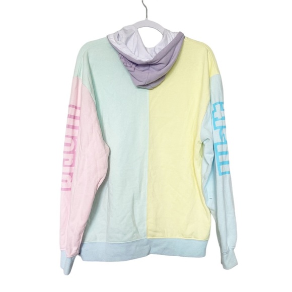 Walt Disney World Pastel Logo Colorblock Hoodie Sweatshirt Unisex Sz Medium - Picture 9 of 13